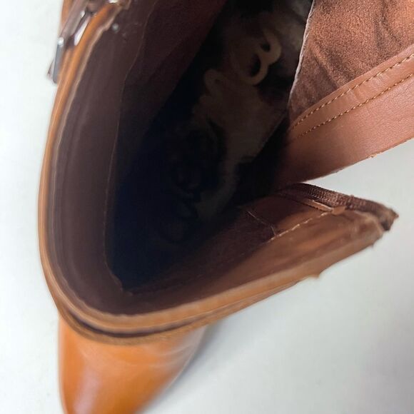 Sam Edelman Leather Maddox brown ankle boots side zipper size 8M - Picture 8 of 9